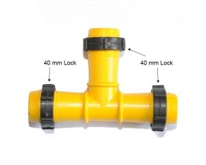 Tee Connector, 40 mm Lock, Random Colour, Pack of 1