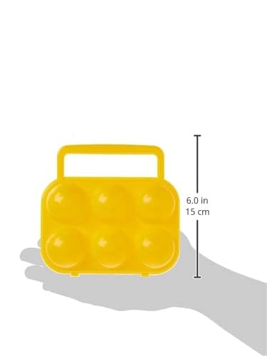 Multicolor Egg Storage Container, Hard Plastic, 6-Egg Capacity, Rectangular, Glossy Finish, Portable Modern Style, Random Color, 15x10x8cm