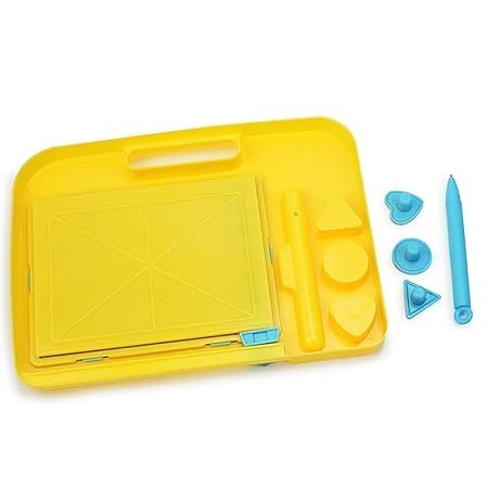 Children Magic Slate Pen Doodle Pad Erasable Drawing Easy Board with Magnetic Stamps, Pack of 1