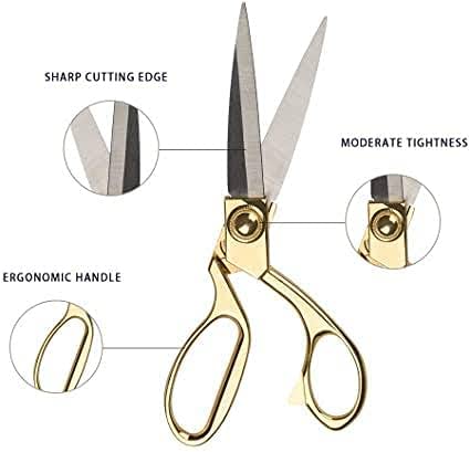 Stainless Steel Tailoring Scissors Gold and Silver Size- 9.5 Inch Pack of-1 Pcs.
