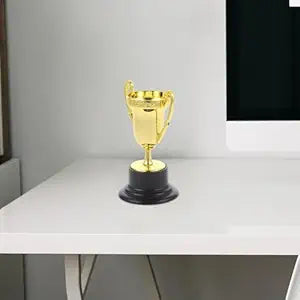 Gold Cup Trophy, Green Nylon, 3 Inch, for Sports Events and Functions, Pack of 1