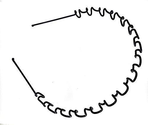 NEW DESIGNING Zigzag Wave Black Metal Unisex Hairband Zig Zag Hair Band For Men And Women's PACK OF 1