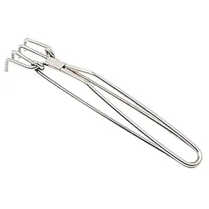 Stainless Steel Kitchen Tong, 20 cm Traditional Indian Style, Polished Finish, Dishwasher Safe Utensil Holder with Wire Lifter(PACK OF 1)