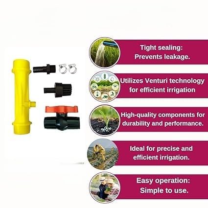 Venturi Farming Water Tube Fertilizer Injectors Device, 2 Inch, Random Colour (PACK OF 1)
