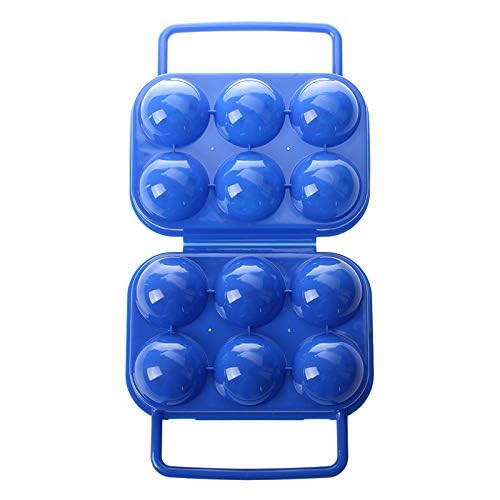 Multicolor egg Portable Folding Egg Carrier Holder Storage Container for 6 Eggs B9E4 (PACK OF 1)