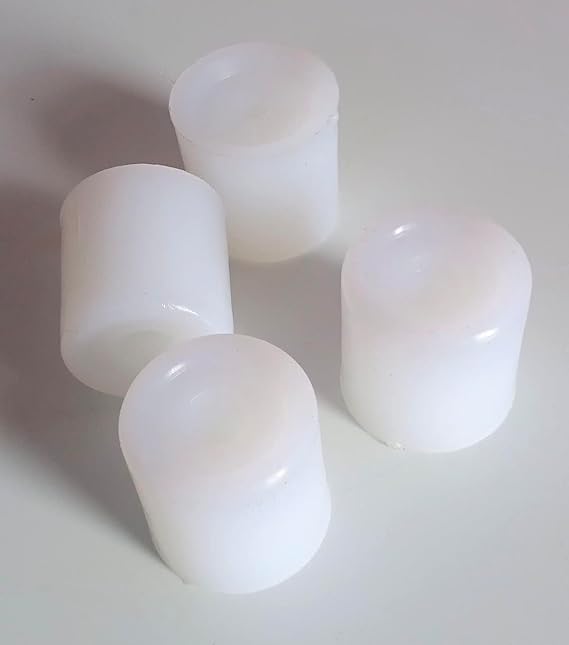 Plastic Door Bushes, White, 1/2 inch, Cylindrical, Pack of 6, for Doors and Furniture