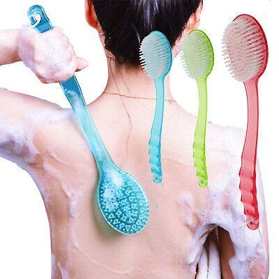 Long Handle Soft Bristles Exfoliating Bath Brush for Cleanse & Massage, Multicolour, Pack of 1