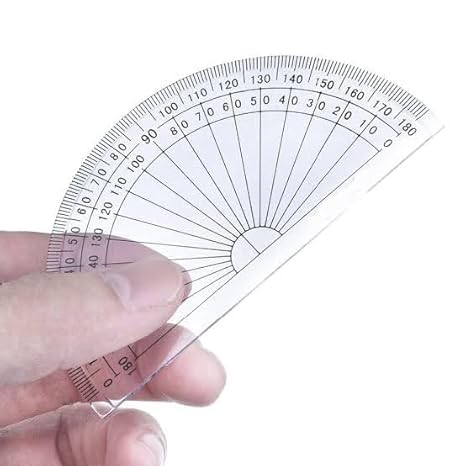 Classic 180° Transparent D-Shape Protractor Ruler, Natural Wood, 30cm, Wooden Ruler, 0.2cm Thickness