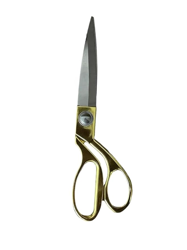 Stainless Steel Tailoring Scissors Gold and Silver Size- 9.5 Inch Pack of-1 Pcs.