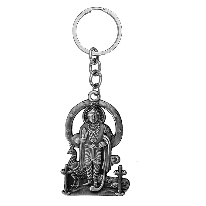 Lord Murugan Vel Metal Double-Sided Keychain | Subramanya Religious Key Ring | Hindu God Spiritual Keychain for Car, Bike & Home Keys