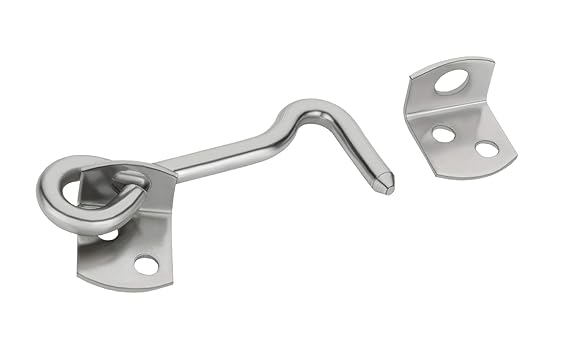 Stainless Steel Door Gate Hook, 3 Inches, Silver, Pack of 2.
