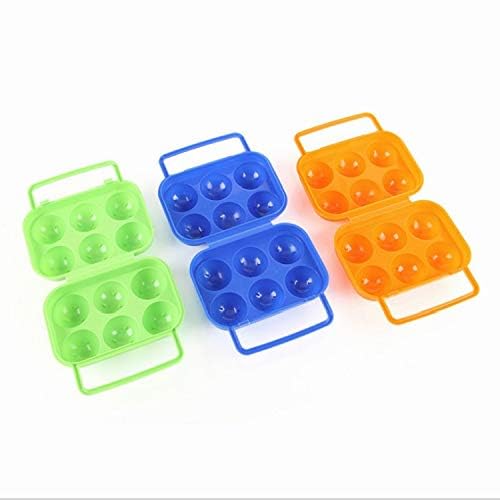 Multicolor Egg Storage Container, Hard Plastic, 6-Egg Capacity, Rectangular Shape, Modern Style, Portable Design, Glossy Finish, Random Color, 15x10x8cm