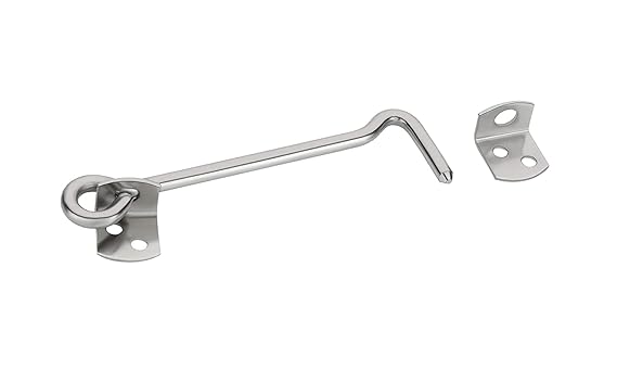 Stainless Steel Door Gate Hook, 3 Inches, Silver, Pack of 2.