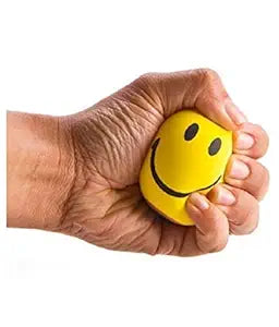 Stress Reliever Smiley Ball, Yellow Emoji Happy Smiley Face Squeeze Ball Perfect for Stress Relief, Hand Exercise, Playing (Yellow) Pack of 1