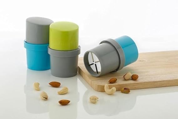 Dry Fruit Cutter, Slicer, Grinder, Chocolate Cutter and Butter Slicer with 3 in 1 Blade Almonds, Cashews- Color May Vary (Pack of 1, Abs/Unbreakable)