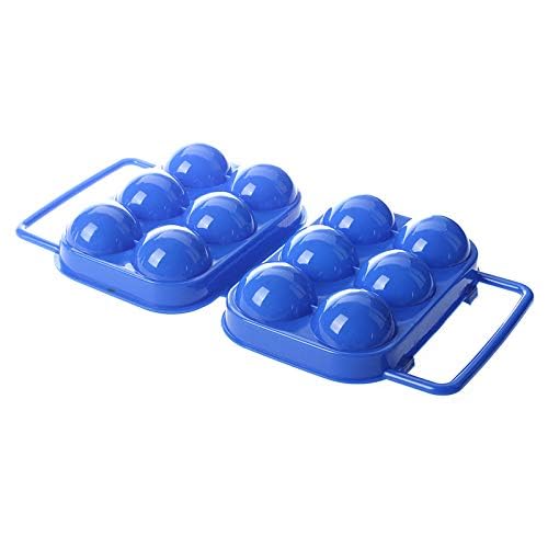 Multicolor egg Portable Folding Egg Carrier Holder Storage Container for 6 Eggs B9E4 (PACK OF 1)