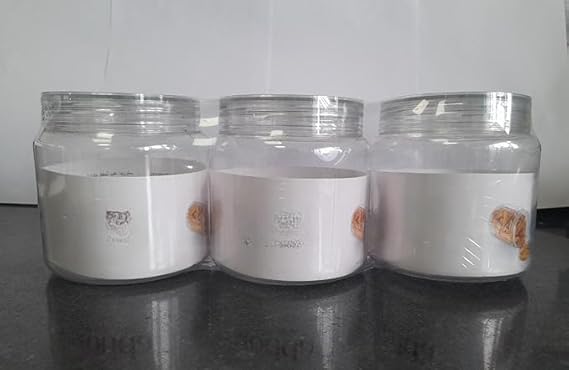 Smart Kitchen Storage Unbreakable Plastic Pet Jars And Containers With Transparent Lid For Grocery,Snacks, Candy (6 pcs)