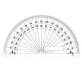 Classic 180° Transparent D-Shape Protractor Ruler, Natural Wood, 30cm, Wooden Ruler, 0.2cm Thickness
