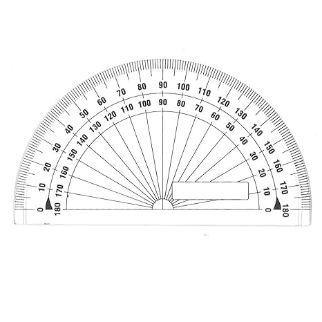 Classic 180° Transparent D-Shape Protractor Ruler, Natural Wood, 30cm, Wooden Ruler, 0.2cm Thickness