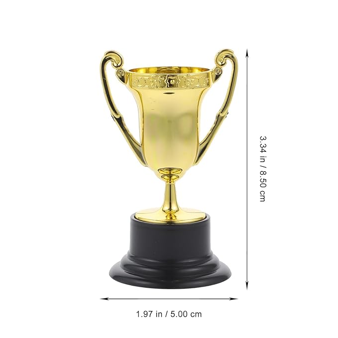 Gold Cup Trophy, Green Nylon, 3 Inch, for Sports Events and Functions, Pack of 1