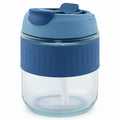Glass Sipper Bottle with Leakproof Flip-Top Lid, 380ml, Home Office Travel, Pack of 1