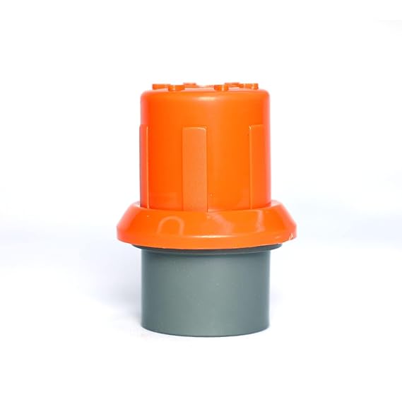 40 mm/ 1.25" Drip Irrigation Flush Valve, Virgin PVC Orange