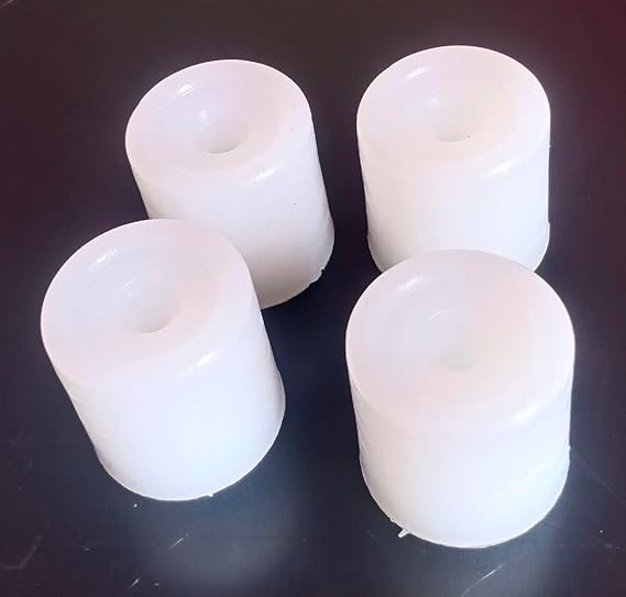 Plastic Door Bushes, White, 1/2 inch, Cylindrical, Pack of 6, for Doors and Furniture