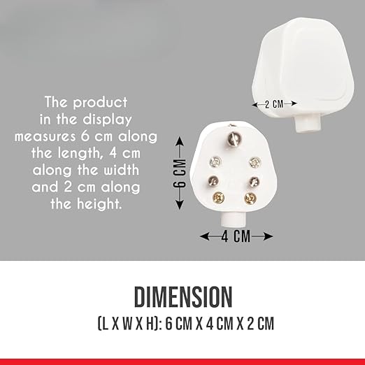 16A 3 Pin Plug Top, 240V, White, Electrical Socket Adapter( PACK OF 1)