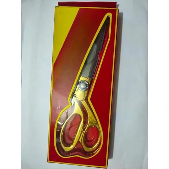 Stainless Steel Tailoring Scissors Gold and Silver Size- 9.5 Inch Pack of-1 Pcs.