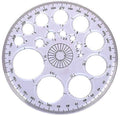360 Degree Protractor, Circle Drawing Template, Multicolour Plastic, 13 Centimeters, Geometric Style, for Mandala Art