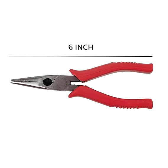 Steel Long Nose Plier with Wire Cutter, Black and Blue, 20.3 cm, Combination Plier Set, Pack of 1
