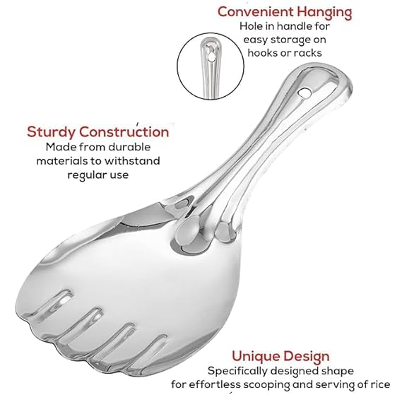 Stainless Steel Rice Spatula Server, Kitchen Utensil, Pack of 1