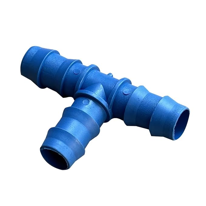 Plastic Drip Irrigation Accessories Tee Connectors (16 mm) Pipe Joint T Connectors Agro Drip Irrigation Tools (25Pcs T Connectors) PACK OF 1