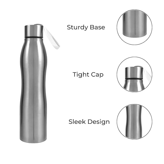 Stainless Water BOTLE Cold 1000 ml (Pack of 1, Silver, Steel)