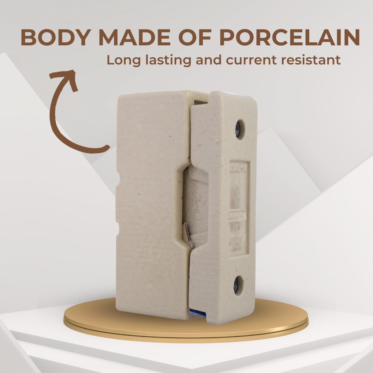 63 AMP Kitkat Fuse Porcelain Brass, Pack of 1