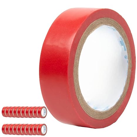PVC Insulation Tape IT17R - Premium Electrical Tape - Red, 17mm x 6m, Weather Proof, Moisture & Fire Resistant, Excellent Elasticity, Durable, Good Grip and Strong Adhesion (Pack of 10)
