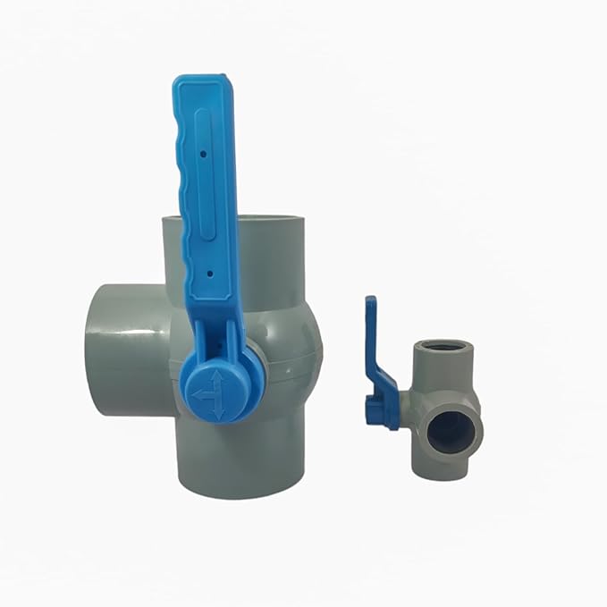 Irrigation Three-Way Valve, PVC Material, 2 Inch Thread Ended, Pack of 1