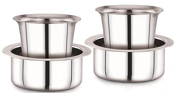 Stainless Steel Dabara Set | Tea, Coffee Dabara Set | South Indian Coffee Glass Tumbler Set of 2 | Serving Drinkware | Stainless Steel Dabara Tumbler Set, 150 ML Capacity