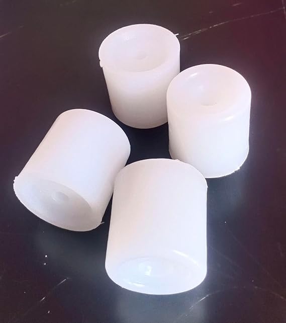 Plastic Door Bushes, White, 1/2 inch, Cylindrical, Pack of 6, for Doors and Furniture
