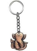 Ganesh Ganpati Dual Sided Keychain, Metal, Gold, Vel Spear Shape, Religious Hindu Deity Theme, Heavy Duty Keyring for Men and Women