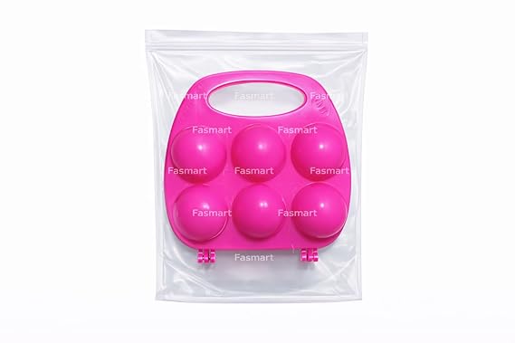 6 Egg Storage Tray Box, Hard Plastic, Modern Style, Portable Container with Handle, Glossy Finish, Rectangular Shape, Multicolor, 15x10x5 cm