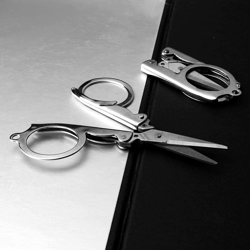 Folding Scissors, Stainless Steel, Small Travel Pocket Foldable, Pack of 1