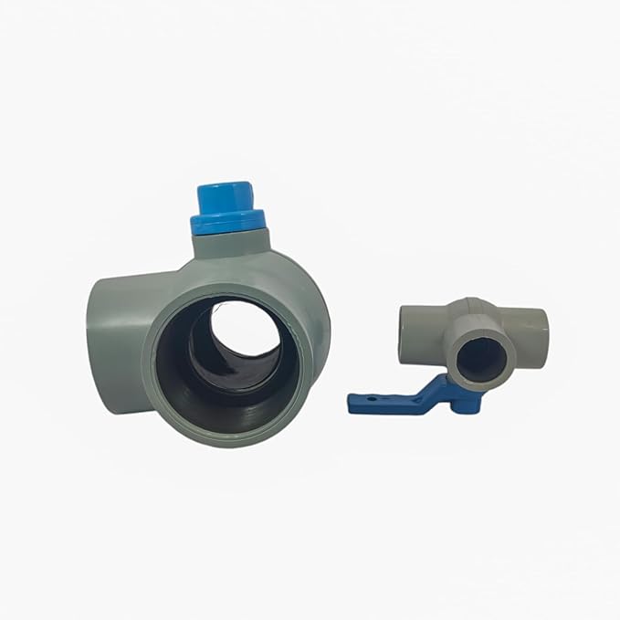 Irrigation Three-Way Valve, PVC Material, 2 Inch Thread Ended, Pack of 1