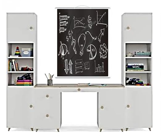 Blackboard 74x100 cm PVC Vinyl Erasable Removable Writing Board with Pipe Mount for Wall Use Home School Kitchen Office Restaurant DIY Chalk Board (PACK OF 1)