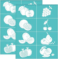 Fruit and Vegetable Wall Stencil for Painting, Multicolour, 16 x 24, Pack of 2