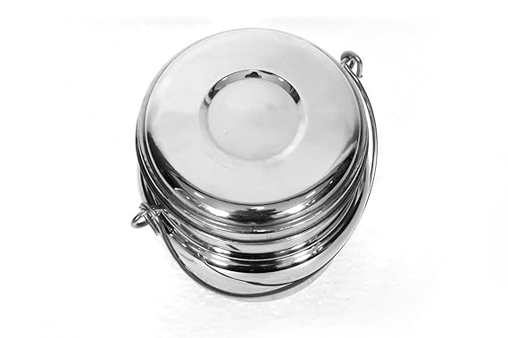 Milk Can for Ghee & Oil, 300ml, Silver, Stainless Steel, Cylindrical, Airtight Seal, 1 Piece