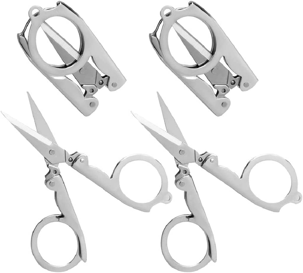 Folding Scissors, Stainless Steel, Small Travel Pocket Foldable, Pack of 1