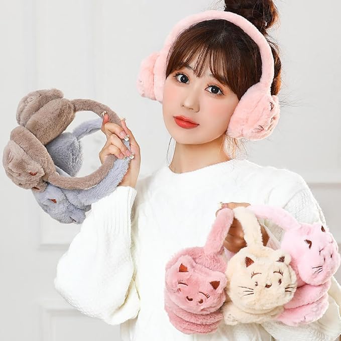 Winter Wear Warm Ear Muffs, Polyester, Black, One Size, Unisex Adult, Passive Noise Cancellation, 15 Decibels