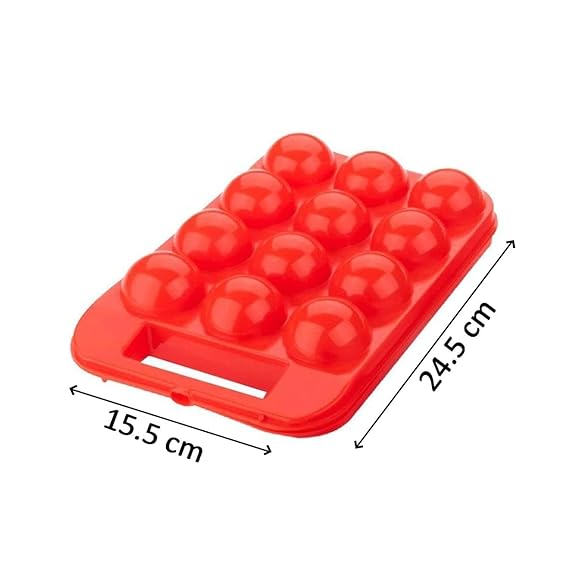 (Pack of 2 12 Cavity Egg tray Portable Plastic Egg Holder Carrier Storage Box Egg Tray for 12 Eggs Egg Storage Box
