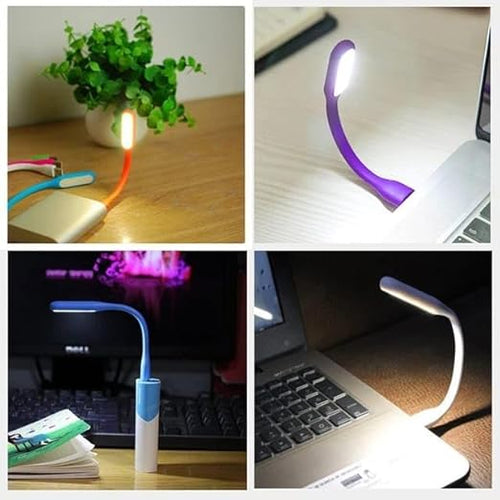 Adjustable Angle USB LED Light, Bendable Portable Lamp for Power Bank, Laptop, Keyboard, Reading, Multicolor (Set of 2)